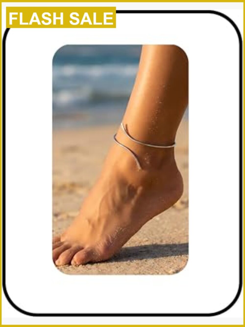 14K Gold Plated Open Cuff Anklet for Women Dainty Minimalist Double Layer